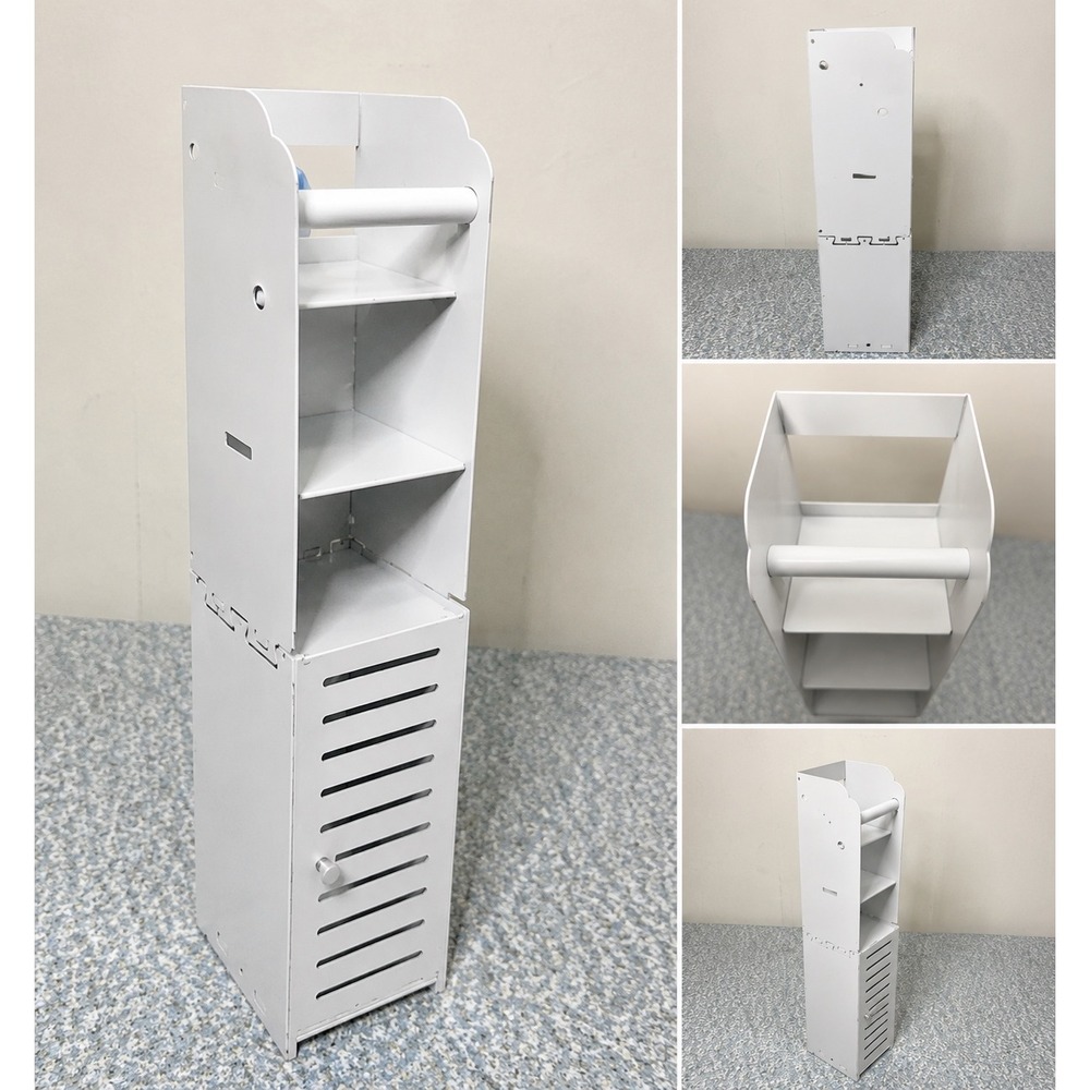 Aojezor Toilet Paper Holder Stand TZ170778-WZ White PVC Small Space Cabinet New